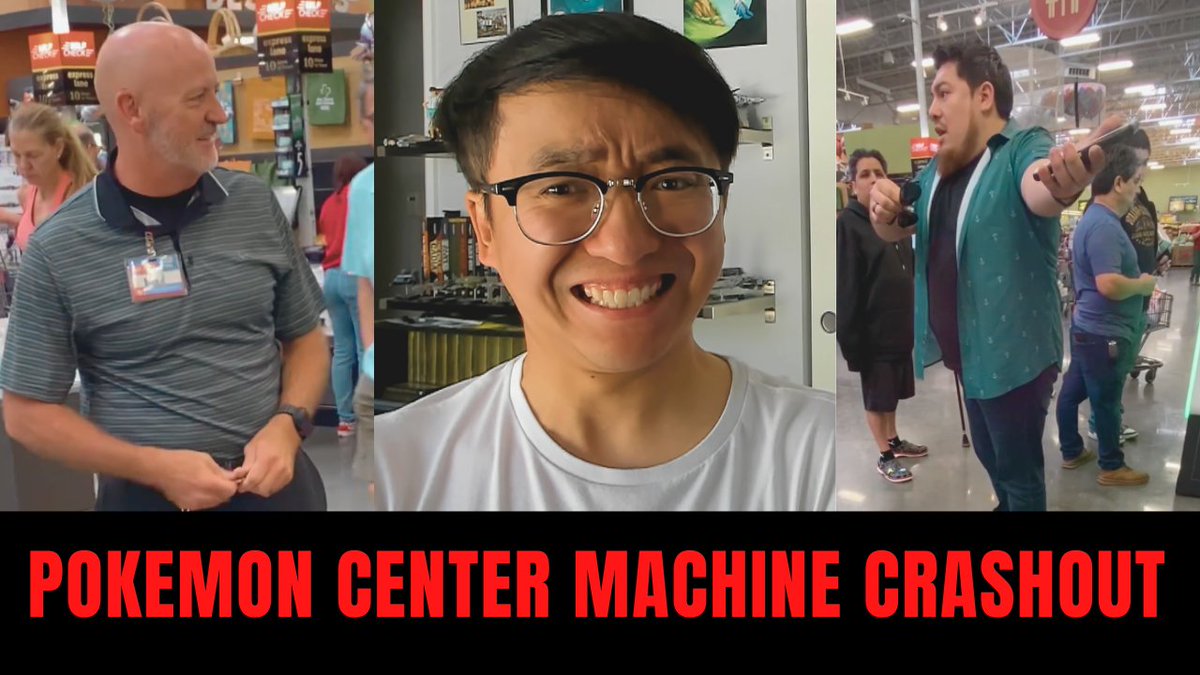 Kennyboulder (@kennyboulder) on Twitter photo ANOTHER Pokemon Center Card Vending Machine Crashout. A grocery employee openly admitted and bragged that he was scalping Pokemon Cards too.
Video:
youtu.be/DejETCSFvfA
<a href="/ScalpersDaWild/">ScalpersHallofFame</a> <a href="/_pikanomics/">Pikanomics</a> <a href="/pok_re92689/">PokéMama</a> <a href="/POKESTREETZ/">PokéStreetz</a> <a href="/MarcApruzzese/">FRoZeNShAdY</a> <a href="/CardGameNomad/">AJ</a> <a href="/RattlePokemon/">RattlePokemon</a> ANOTHER Pokemon Center Card Vending Machine Crashout. A grocery employee openly admitted and bragged that he was scalping Pokemon Cards too.
Video:
youtu.be/DejETCSFvfA
<a href="/ScalpersDaWild/">ScalpersHallofFame</a> <a href="/_pikanomics/">Pikanomics</a> <a href="/pok_re92689/">PokéMama</a> <a href="/POKESTREETZ/">PokéStreetz</a> <a href="/MarcApruzzese/">FRoZeNShAdY</a> <a href="/CardGameNomad/">AJ</a> <a href="/RattlePokemon/">RattlePokemon</a>