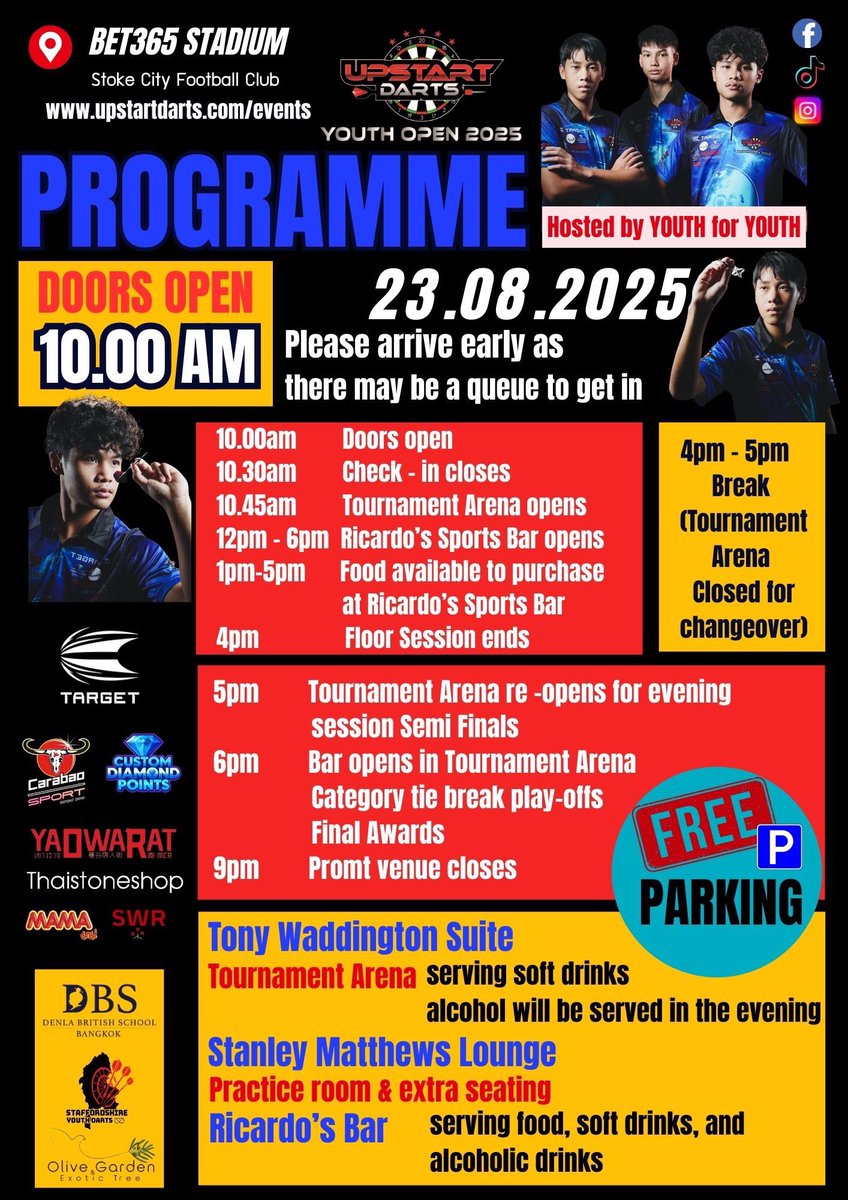 UpstartDarts's tweet image. It’s finally here, we look forward to welcoming everyone tomorrow morning. VIP tickets are sold out but we are still taking standard entries so it’s not too late to enter at upstartdarts.com/events