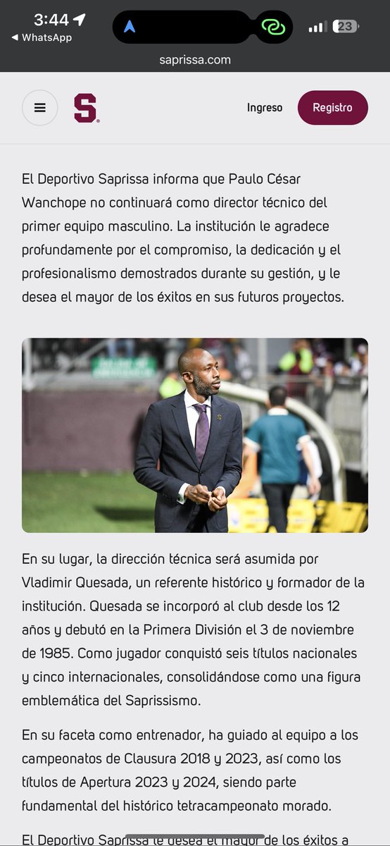 Ahí está el anuncio que esperaban. Se fue Wanchope y OTRA vez, viene Vladimir.