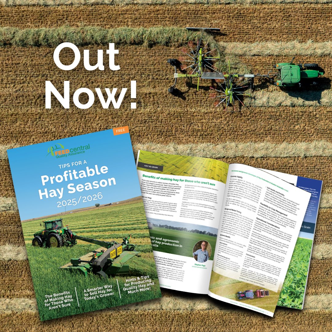 The new edition of the Feed Central Tips for a Profitable Hay Season has arrived. This annual resource brings together expert advice, industry insights, and grower information to support a successful season ahead.

Inside you’ll find:
✔️ Practical tips for producing and marketing