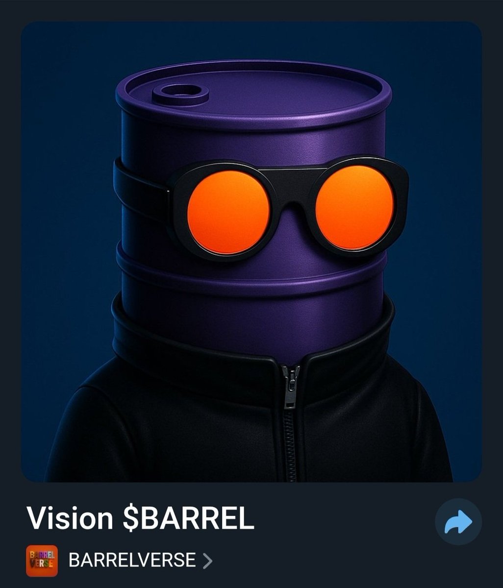 🎁 NFT Giveaway 🎁

We’re giving away Vision $BARREL NFT 🕶️🔥

✅ How to join:

1. Like ❤️

2. Follow <a href="/realbarrelcoin/">$BARREL</a>

3. Drop your TON wallet in the comments

Winner will be chosen randomly 🎯

Good luck! 🛢️🚀

#BARREL #NFT #Giveaway #Ton #Crypto #PumpFun #Solana #DAO