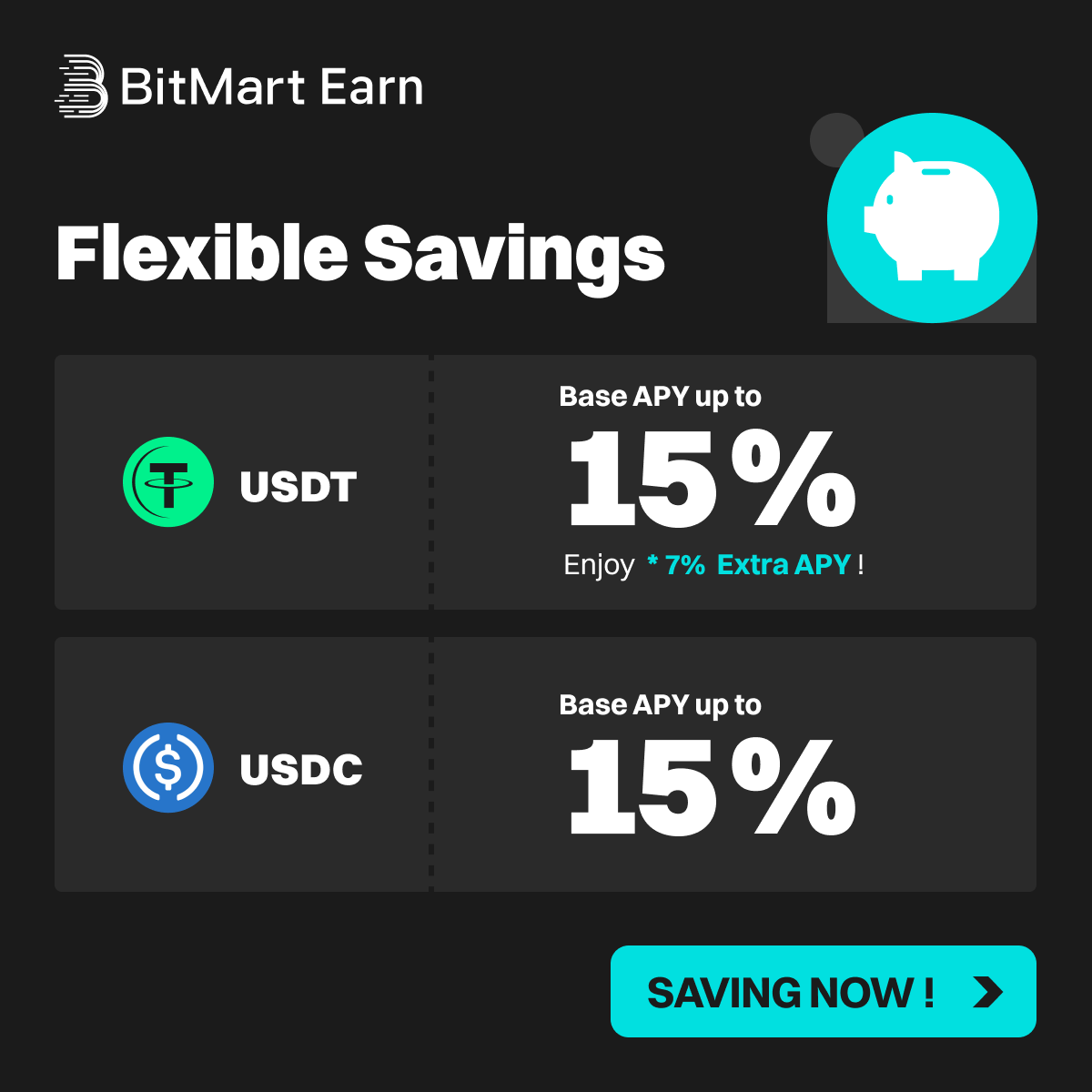 BitMartEarn's tweet photo. ⏰ APY Updated -  $USDT/ $USDC

🚀15% (0~200 $USDT/ $USDC)
🚀7% (>200 $USDT/ $USDC)
🚀8% (VIP ONLY)

👉 Earn Now: https://t.co/XI6nxJ4dnR
👉 Community: https://t.co/928ROoNcsq
👉 Join Now: https://t.co/5YcC2XGrxH

#Crypto #Savings #BitMart #USDC #USDT #BTC #ETH #SOL #XRP https://t.co/jqT8vfuQxr