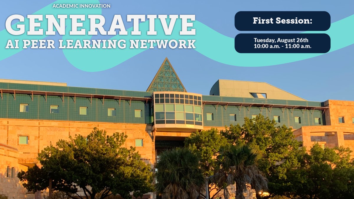 🌟 Curious how generative AI is transforming higher ed? Want to lead innovation at UTSA? Join the Generative AI Peer Learning Network—a vibrant space for faculty &amp; staff to explore, experiment, and shape the future of teaching with AI.

👉 Register: buff.ly/HXqKPsa #UTSA