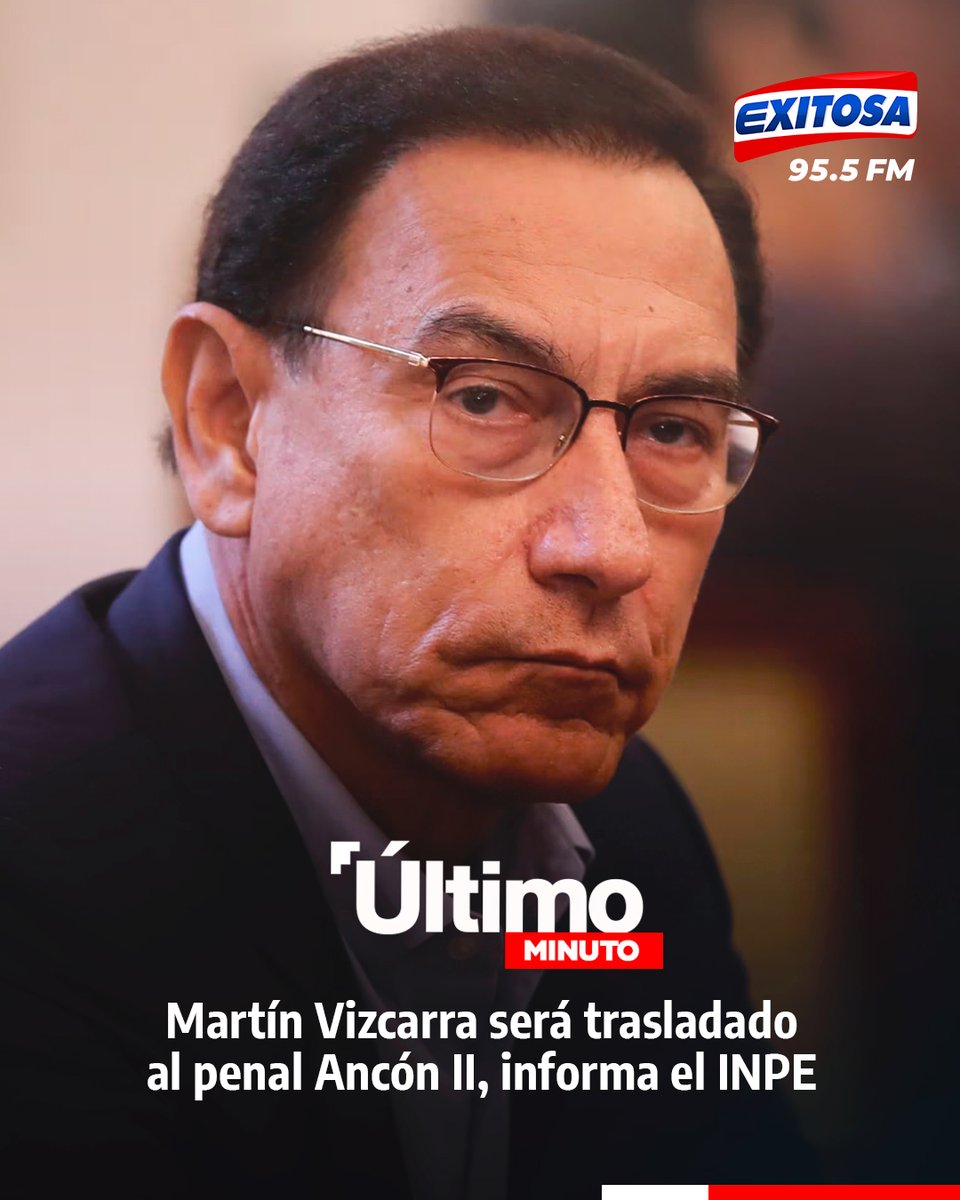 🔴🔵🚨#LOÚLTIMO | El Instituto Nacional Penitenciario (INPE) informó que, tras una evaluación, Martín Vizcarra dejará el penal de Barbadillo y será trasladado al penal Ancón II. "El ambiente destinado cuenta con las condiciones adecuadas para su permanencia", precisó.
🌐Más
