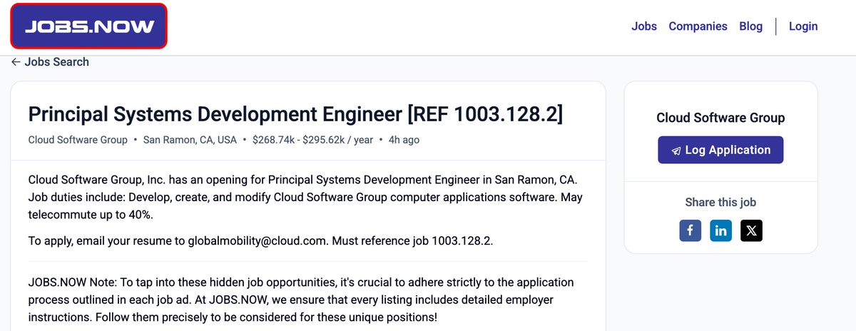 Cloud software group now accepting resumes for development engineers to their global mobility (immigration) group!
295k