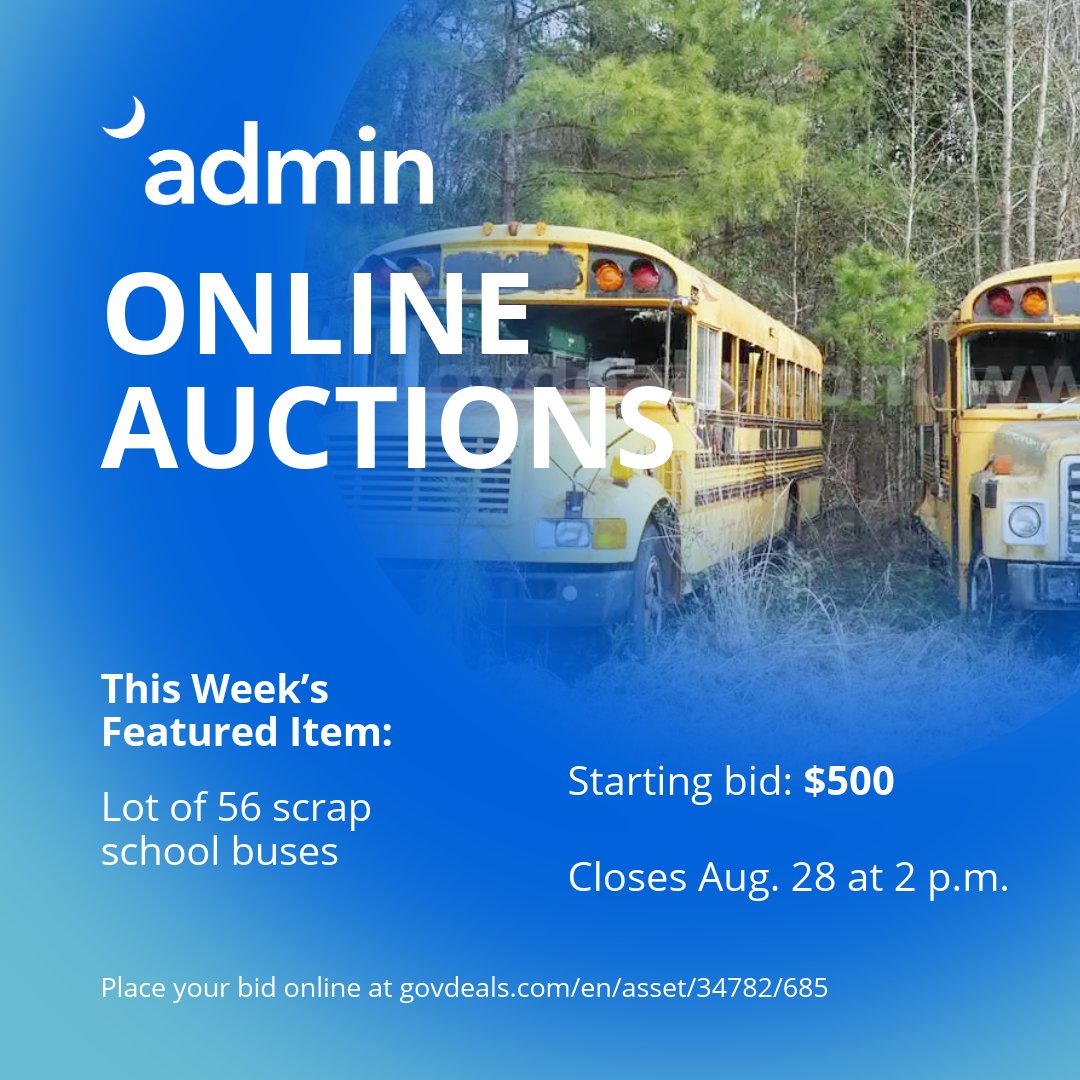 sc_deptofadmn's tweet image. Transform your vision into reality! A lot of 56 scrap school buses is up for auction — perfect for your next camper, workspace or creative project. Explore Admin's State Surplus auction site and bid before 2 p.m. Aug. 28: govdeals.com/en/asset/34782…

#upcycling #schoolbusconversion