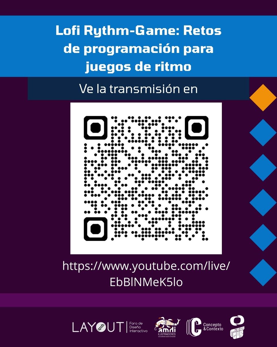 Cereamos el martes 26 con la charla de retos par programar juegos de ritmo impartida por <a href="/WoWPerro/">WoWPerro</a> Los esperamos en el canal de YT de IGDA México Sur, el enlace está en la biografía 
#culturadigital #gamedev #layoutmx