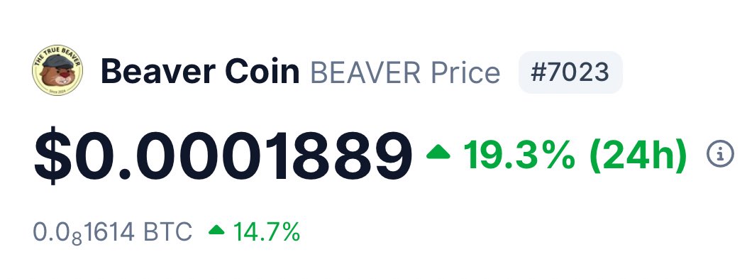 BeaverCoin_xyz's tweet photo. @coingecko https://t.co/Lm7K6yNoXR https://t.co/5lh4QkFpj0