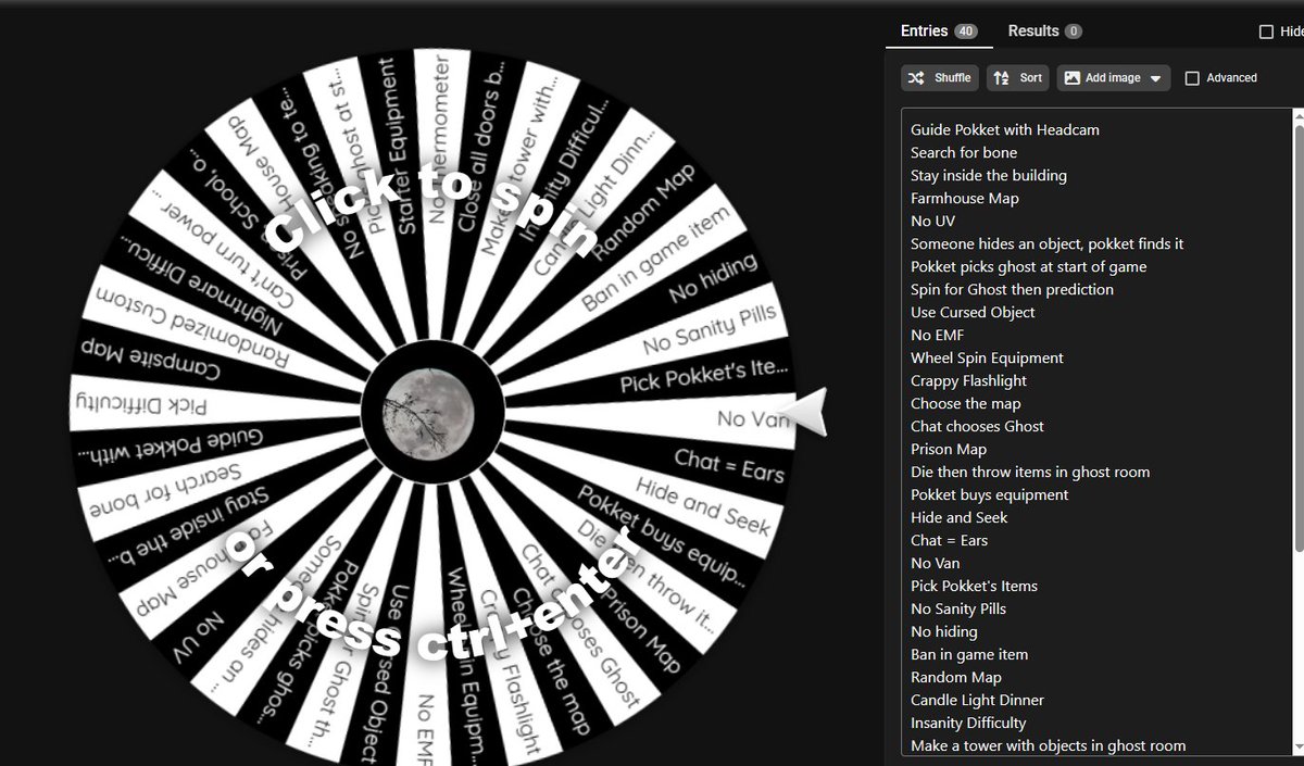 We are checking out the new update for Phasmophobia with a Wheel Spin Challenge. Spin the Wheel for 100 bits! We also have the phaso Bingo game where you can win prizes every month! 

Twitch/YouTube - Pokketninja