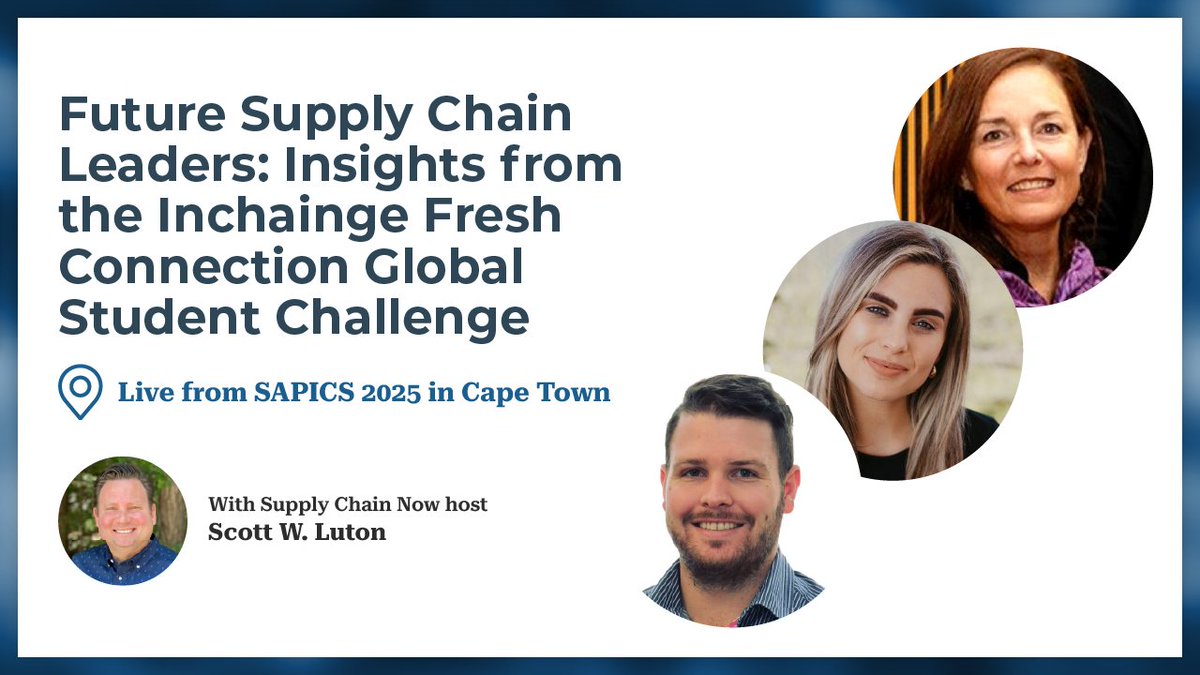 🌍 The next generation of supply chain leaders is here.
Live at #SAPICS, @ScottwLuton talks with Inchainge’s Tracy Cheetham and Stellenbosch Business School postgrads Lumar Wilken &amp; Inge Scholtz.

🎧 Watch now → hubs.ly/Q03F5XLZ0