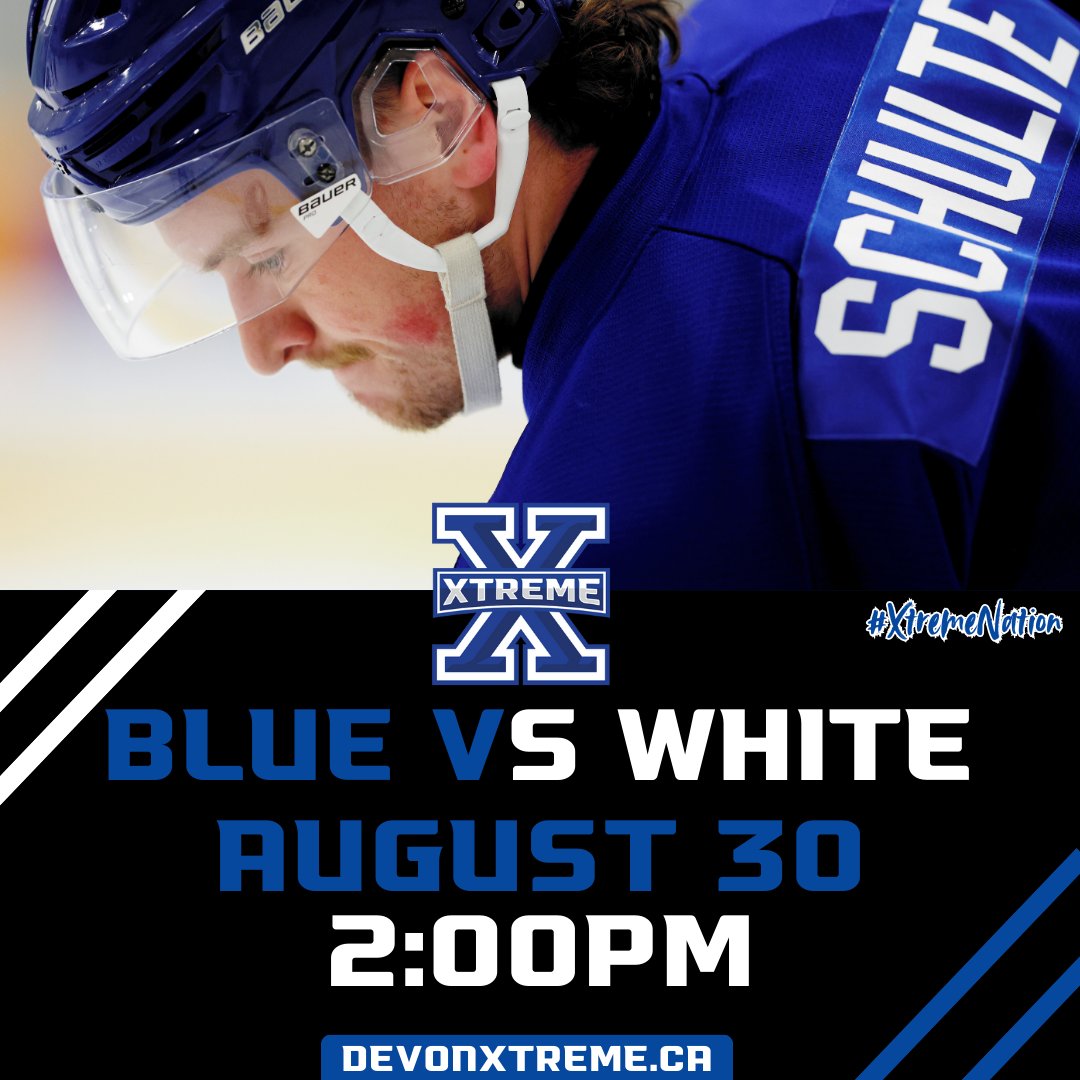 🚨 TICKETS ON SALE NOW 🚨

The 2nd Annual Devon Xtreme Blue vs White Game hits the ice at the GFL Twin Arena on August 30th!

🎟️ Tickets are just $5 — grab yours today before they’re gone!

#devonxtreme | #ajhl | #xtremenation