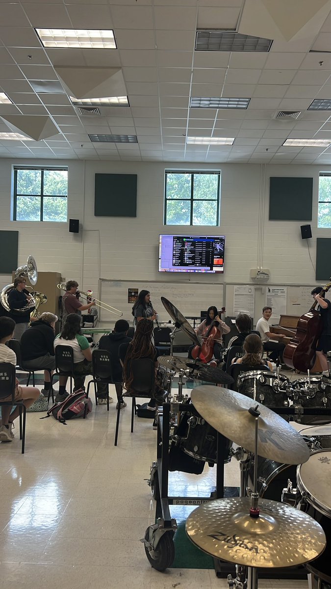 OrchestraRHS's tweet photo. We were so fortunate to have pianist and composer, David Snyder, drop by to work with the RHS Band and Orchestras today! Thanks to @MusicByTritone for setting this up for us, and if you’re in town don’t miss his show tomorrow at @RoswellCAC! https://t.co/wUj86EjqfD