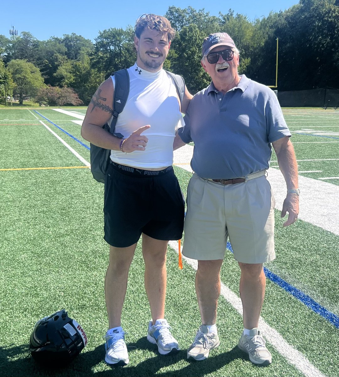 Blessed beyond measure 🙏

Landed in Boston &amp; straight to Williston Northampton camp w/my new coaches &amp; teammates 

And my LB coach? Legendary 
6x Super Bowl Champion Ernie Adams 

Learning from Legends 📈<a href="/FootballAndover/">Andover Football</a> <a href="/PepJ52/">Pepper Johnson</a> <a href="/cbrownandovere1/">Coach Brown</a> 
<a href="/UNCFootball/">Carolina Football</a> <a href="/Belichick_B/">Bill Belichick</a>