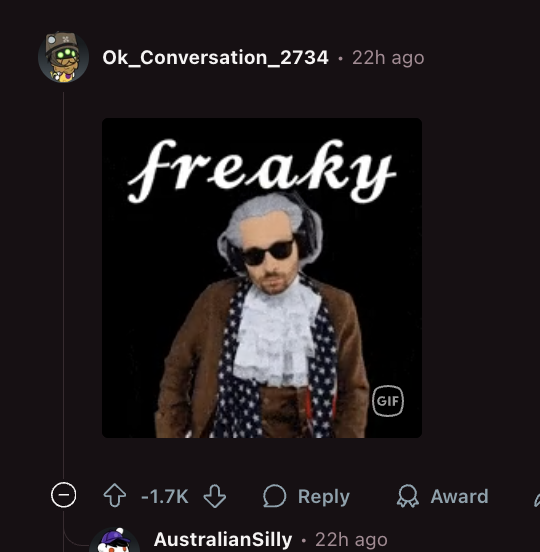 BenJammins's tweet image. Reddit banned a user for suspicion of botting... because he accumulated negative 100,000 karma by using BenJammins GIFs.

RIP Ok_Conversation_2734.