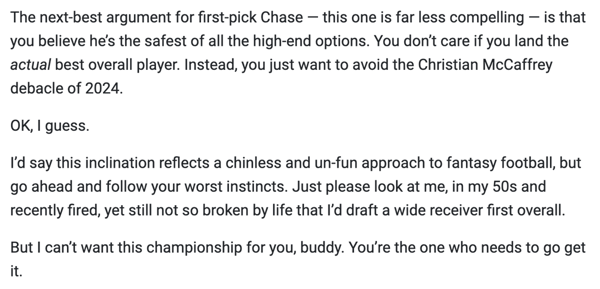 Let's have a frank conversation about the No. 1 overall pick, folks. It actually doesn't have to be Ja'Marr Chase. 

(link ⬇️)