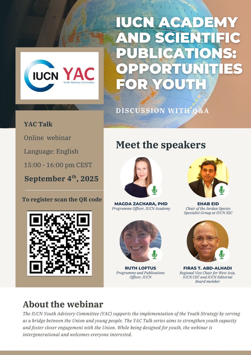 YpnCge's tweet photo. UICN academy and scientific publications: opportunities for youth 
#YACTalk https://t.co/2y5Pmp9atm
