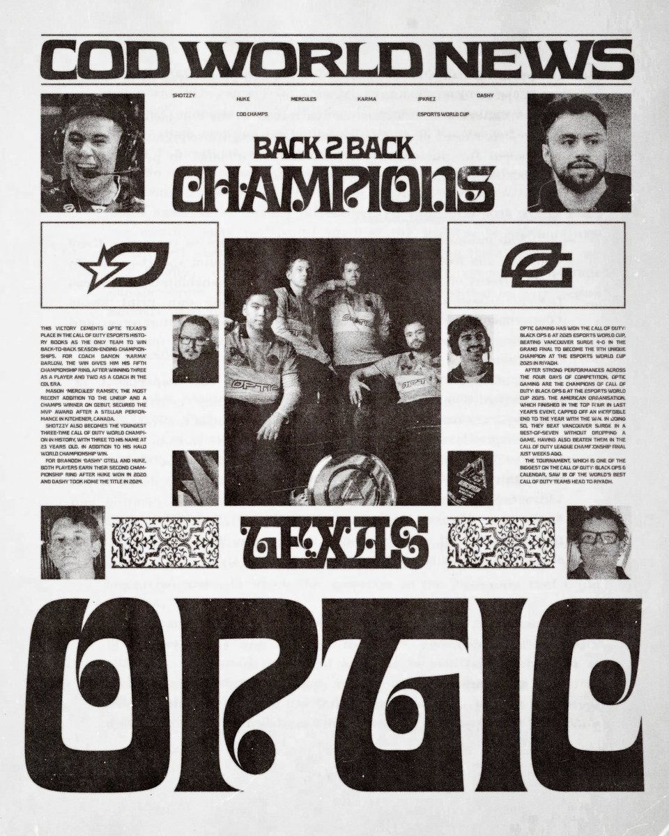 jpegKimchii's tweet photo. Back 2 Back Champs @OpTic 
Little late but had to make one for the goats! Poster design by me. https://t.co/98uxHQaMzI