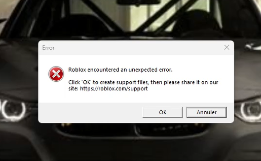 invd_youssef's tweet photo. quelqu'un peut m'aider svp pourquoi quand je lance roblox player sa me mes se messages d'erreur et roblox ne se lance pas https://t.co/WUNm2tJJpd