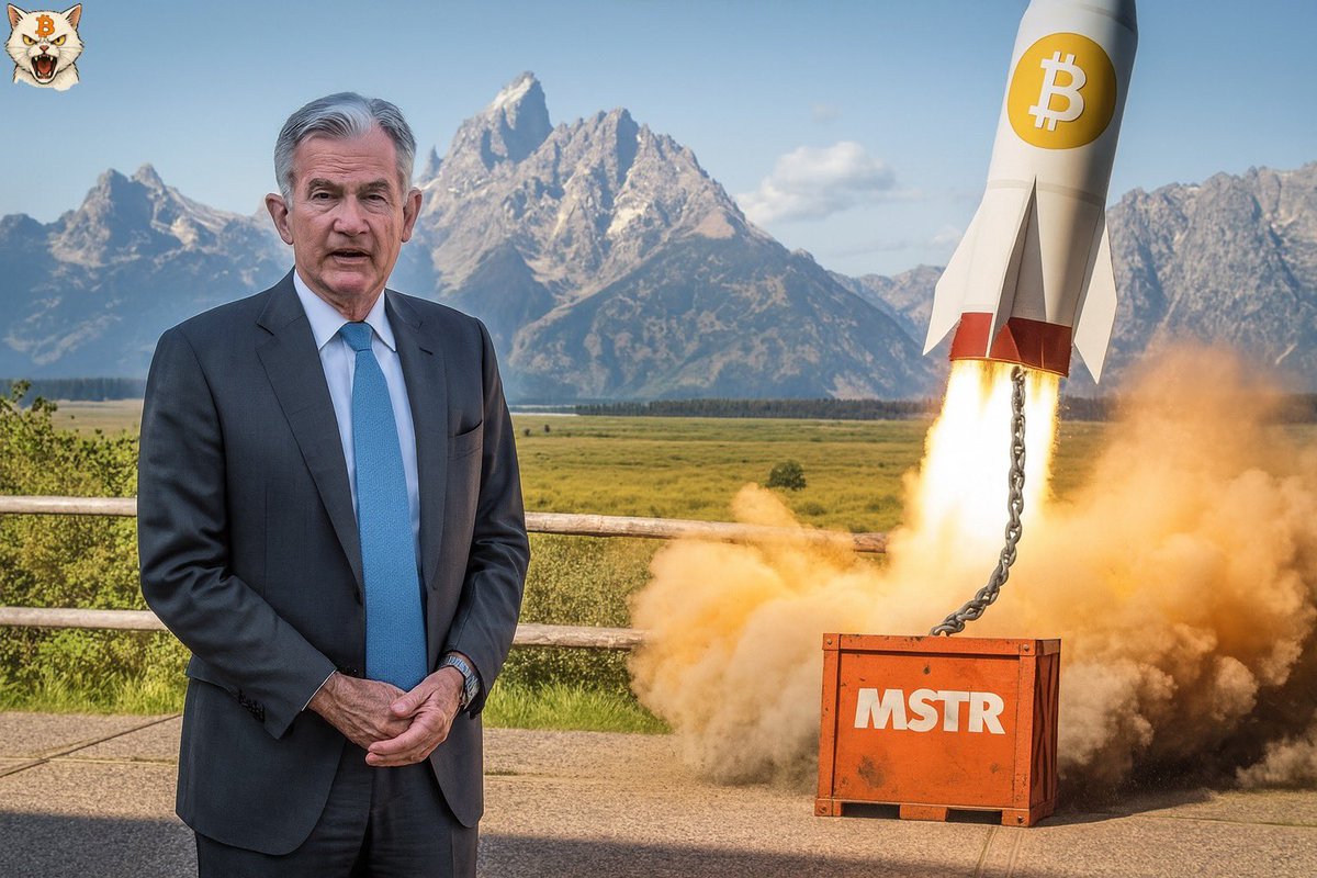 These words in a remote part of Wyoming was enough to send #Bitcoin and $MSTR soaring. Noise or signal? "Nonetheless, with policy in restrictive territory, the baseline outlook and the shifting balance of risks may warrant adjusting our policy stance.”