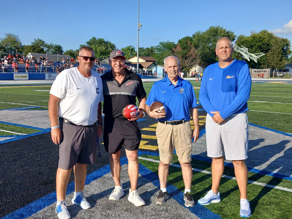 Joshua Morgret (@joshuamorgret) on Twitter photo HS FOOTBALL: Clyde athletic director Ryan Grenslade, former Bellevue coach Ed Nasonti, former Clyde coach Bob Bishop, and current football coach Ryan Carter pose for a quick picture. Nasonti and Bishop are serving as honorary captains tonight. <a href="/RegisterSports/">Register Sports</a> HS FOOTBALL: Clyde athletic director Ryan Grenslade, former Bellevue coach Ed Nasonti, former Clyde coach Bob Bishop, and current football coach Ryan Carter pose for a quick picture. Nasonti and Bishop are serving as honorary captains tonight. <a href="/RegisterSports/">Register Sports</a>
