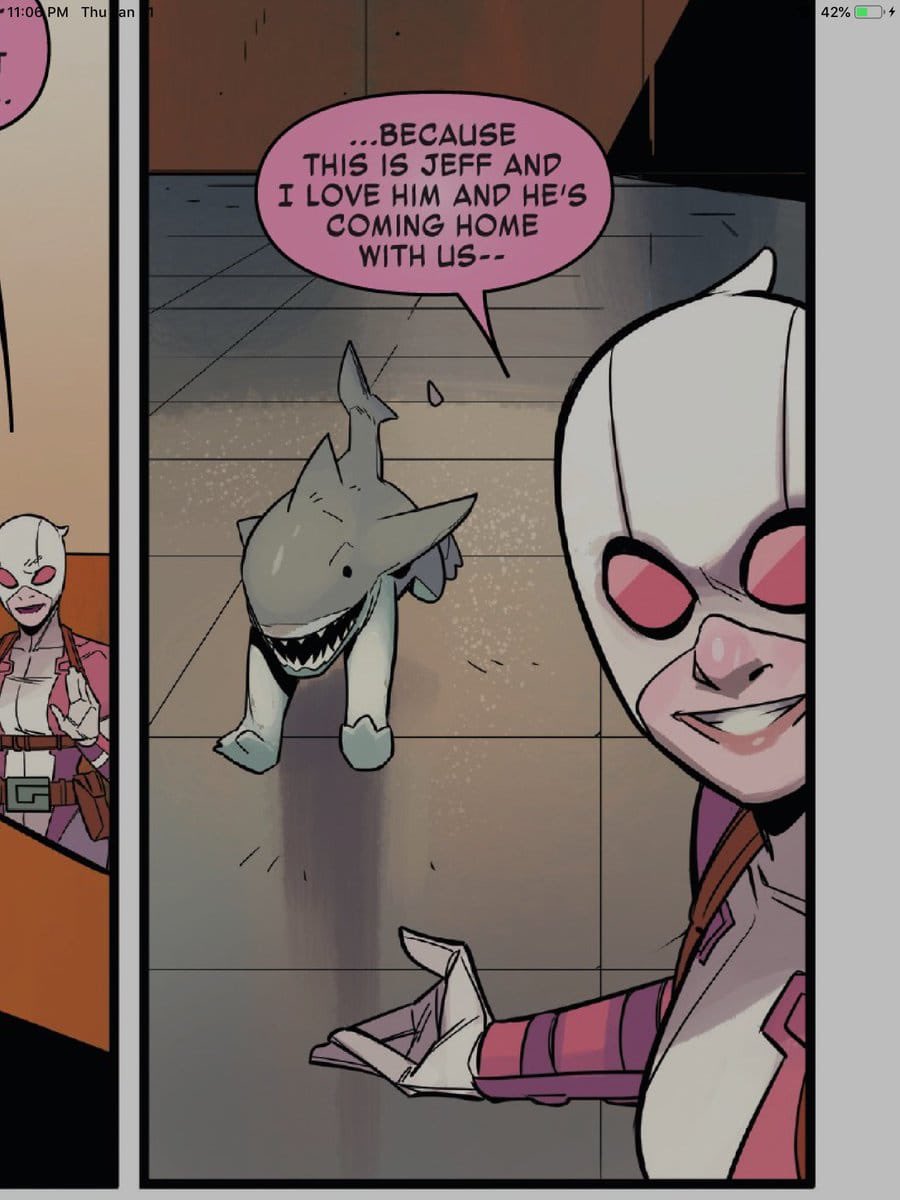 JLouis_02's tweet photo. @cosmic_marvel If Jeff is coming to the MCU then we he needs to be introduced in a Gwenpool project 👀 https://t.co/HvMS71DSbf