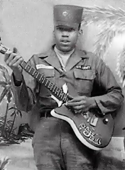 Classic Rock In Pics (@crockpics) on Twitter photo Jimi Hendrix with his guitar in the U.S. Army. Jimi Hendrix with his guitar in the U.S. Army.