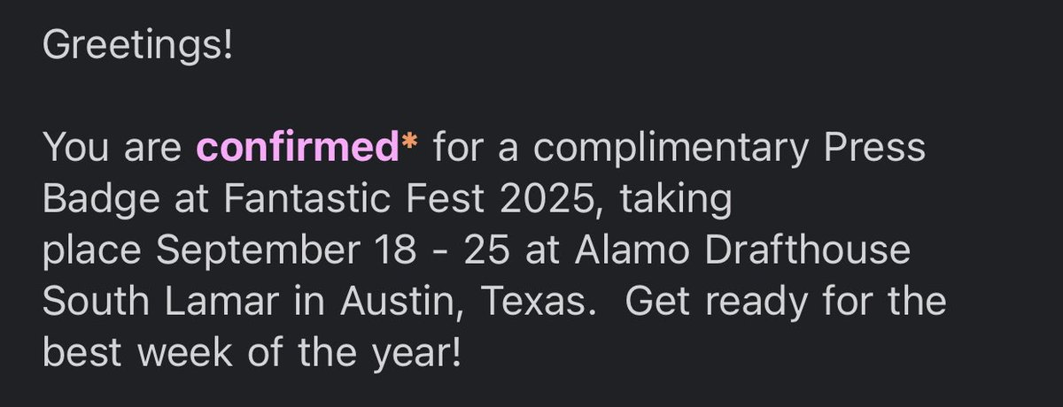 beyond excited to be returning to <a href="/fantasticfest/">Fantastic Fest</a> this year! 🔥 will be doing some coverage for the fine folks at #latinamediaco, but i'm happy to take on more assignments for any editors who need coverage!