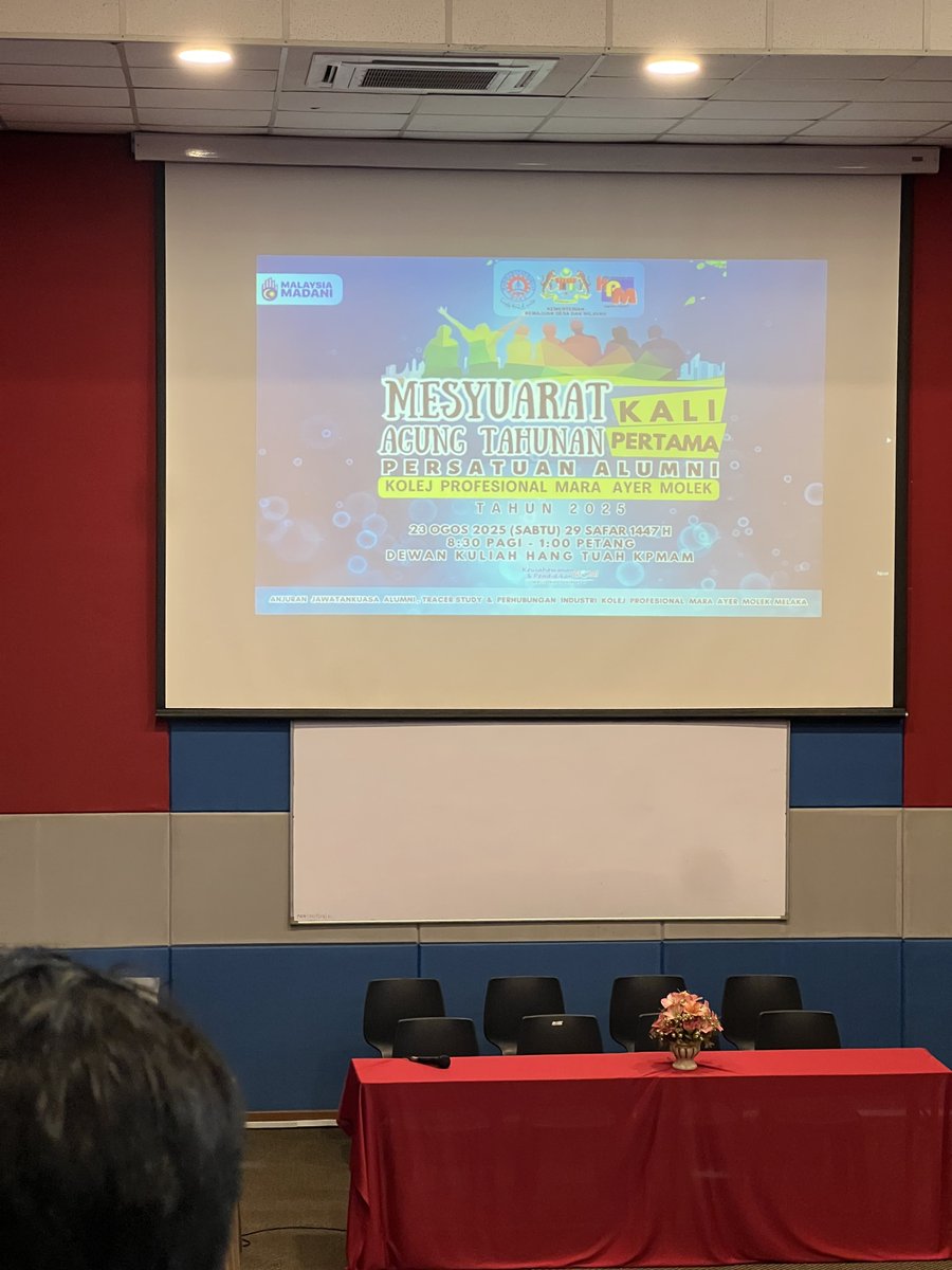 thisisaymo's tweet photo. [LIVE] - Mesyuarat Agung Tahunan Kali Pertama. Persatuan Alumni Kolej Profesional MARA Ayer Molek Tahun 2025.

Tarikh: 23 Ogos 2025
Masa: 8.30am - 1.00pm
Tempat: Dewan Kuliah Hang Tuah https://t.co/PF9x8LpoXF