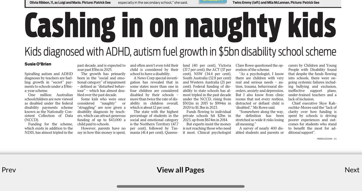 leedswoman's tweet photo. @themercurycomau you have got to be kidding with this headline. Teachers don’t diagnose children in the NCCD collection - adjustments made r collected 2 work out federal funding &amp; then states distribute the funding using their models. #Politas #GetYourFactsStraight #SoMadRightNow https://t.co/KUa4tbP3K7