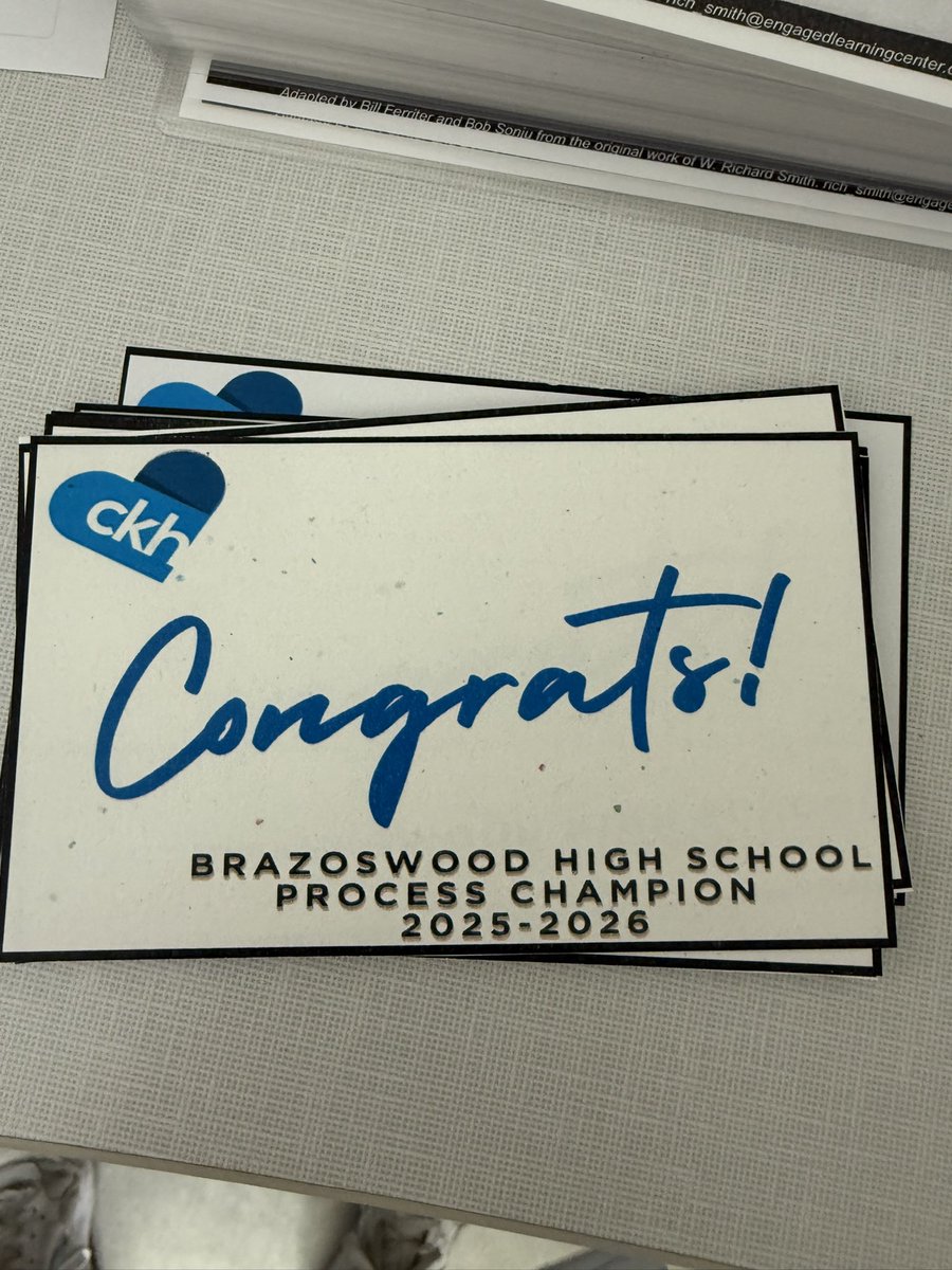 We got to celebrate our new CKH Process Champions for the 25-26 by delivering their official letter and some goodies! Here are just a few members of our great team. <a href="/BwoodBucs/">Brazoswood HS</a> <a href="/iheartckh/">Capturing Kids' Hearts</a>