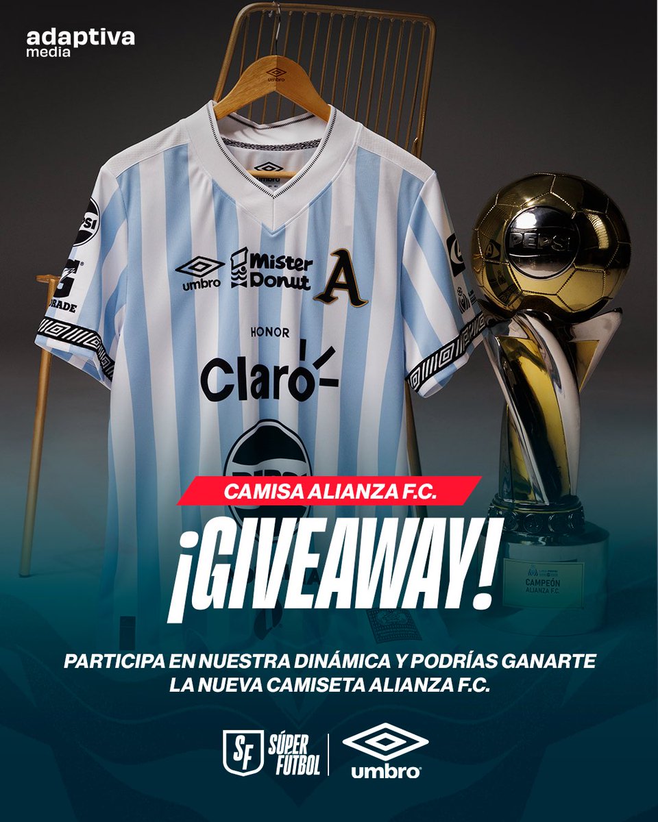 SuperFutbolSV's tweet photo. ¡GIVEAWAY ALERT! ⚪️🅰️

¿Quieres llevarte la camiseta de la tercera equipación de los albos del Alianza? ⚽️🤔

Aquí te contamos cómo participar y ser el posible ganador:

1️⃣ Dale RT a este post.
2️⃣ Síguenos en nuestra cuenta.
3️⃣ Responde esta publicación con una captura en donde muestres que estás suscrito a nuestro canal de YouTube. 

🔗 Suscribite acá: https://t.co/dDRmX7Cqds

📅 Tienes hasta el 25 de agosto para participar.

#LoVivimosComoVos