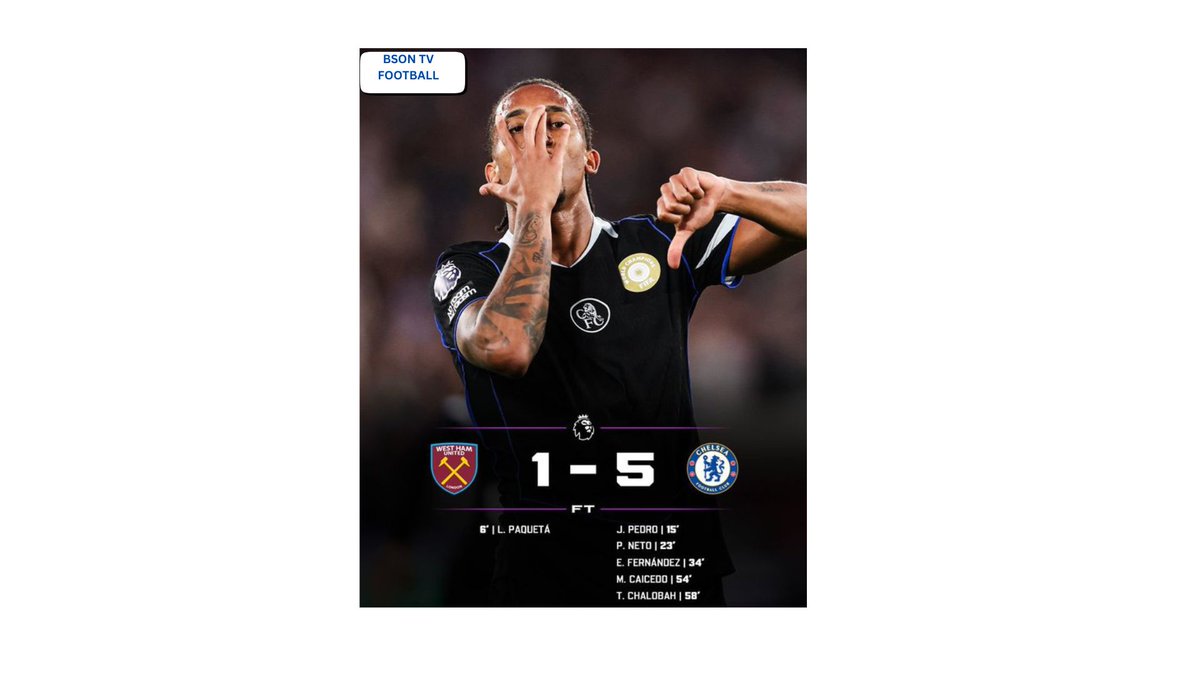 Bson_bot's tweet photo. #CHELSEA SMASHED 5 GOALS - 1 WESTHAM | #PEDRO #NETO #CAICEDO ALL SCORED #EPL #weekday2

https://t.co/hQfAocCGlM via @YouTube https://t.co/SqYrQ2Liiq