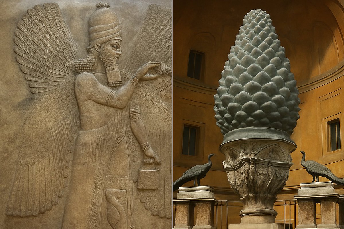 VerguruEN's tweet photo. @iluminatibot The pinecone has always pointed to the same place: the eye within.
From the wings of the Annunaki to the courtyards of Rome,
it whispers of a gate most people never open. https://t.co/yPjCxkikk8