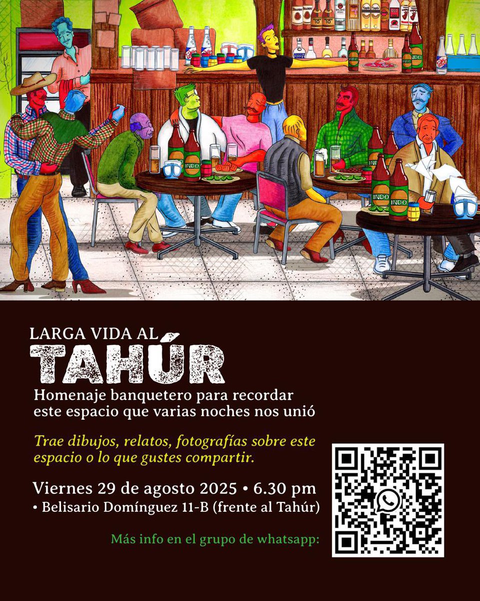 ¡Larga vida al Tahúr! 
Nos vemos la próxima semana en el homenaje banquetero al congal que nos unió y nos sigue uniendo.  Viernes 29 de agosto, 6:30 PM.
