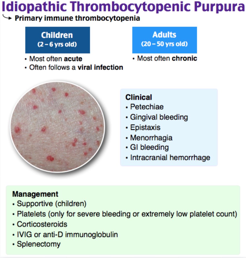 This is a tongue with multiple pigmented purpuric lesions in a patient with low platelets due to ITP. Differential diagnoses include HHT, oral melanotic macules, Kaposi’s sarcoma, or metastatic melanoma.

In ITP, purpuric lesions of the tongue can be flat or even nodular, and