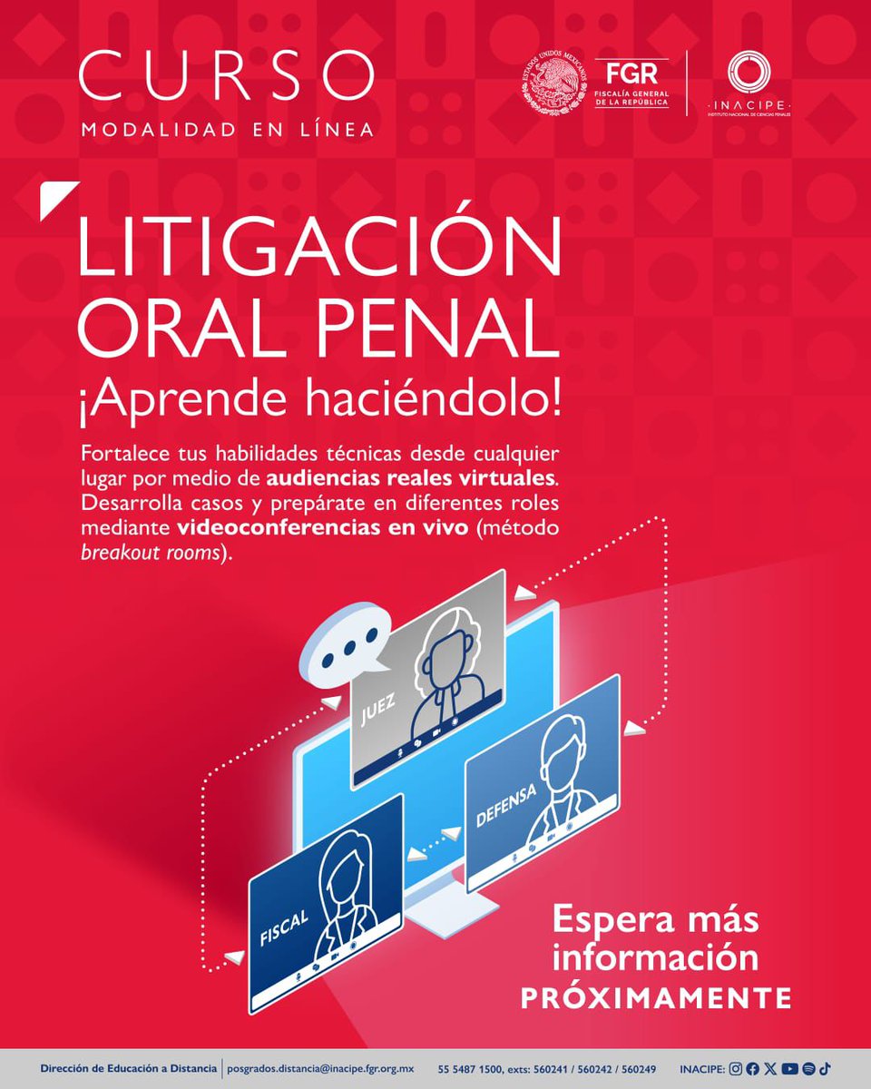 .<a href="/INACIPE/">INACIPE</a>, próximo curso modalidad online: "Litigación Oral Penal" 

#ComunidadINACIPE