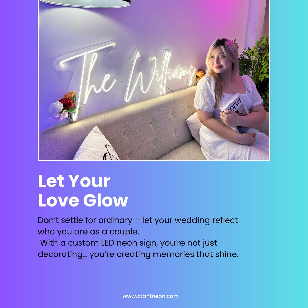Orant_Neon's tweet image. 🎇Your wedding may be simple but with the addition of LED Neon Signs, it will become luxurious instantly. If you don't believe, try it!!
#OrantNeon #GlowYourWay #LightMoodUpgrade #RoomDecor ##AestheticDecor