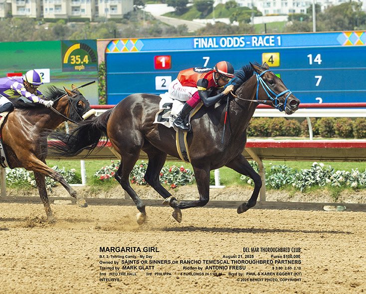Margarita Girl finally shines! 🌟 After 6 gritty tries, she breaks through with Antonio Fresu aboard—what a partnership! Persistence, patience, and pure heart carried her home. 🍹🏇 #TeamSoS #MargaritaGirl #FresuMagic