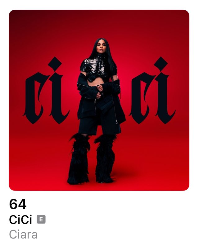 TreybaileTV's tweet image. CiCi by Ciara has now jumped to #64 On The Apple Music Charts 🔥 (+128 spots)

#Csquad is showing out 💽🙏🏾