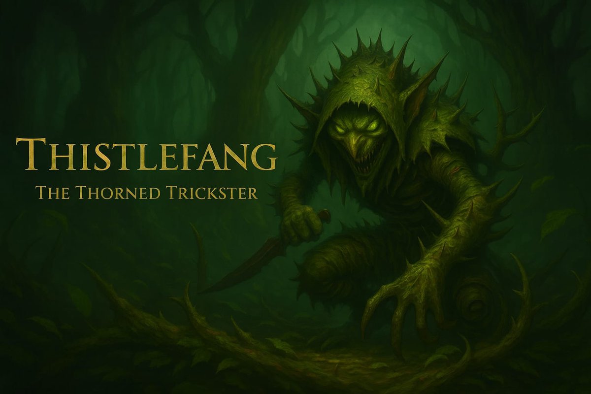 KolfGame's tweet image. From the shadows of the wild, laughter cuts sharper than blades…
Thistlefang — The Thorned Trickster
A jester of malice, cloaked in thorns and cruelty.
#NFTGaming #MedievalFantasy #Web3Gaming #NFT #Flare #Blockchain #Game