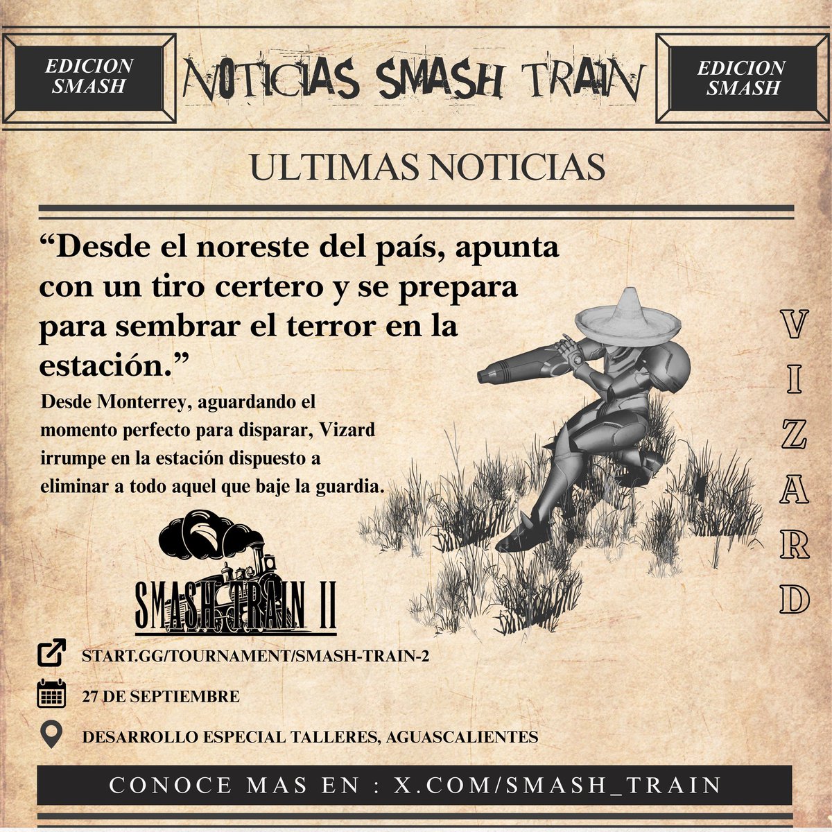 Desde la gran URBE de MTY llega a invadir la estacion este gran cazador espacial 💫💥

Vizard hace su retorno a la competencia luego de un largo hiatus😌

¿Estará listo para la gran estación? 🧐

#AcrossTheStation🚂