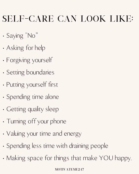 Self-Care Can Look Like 👇