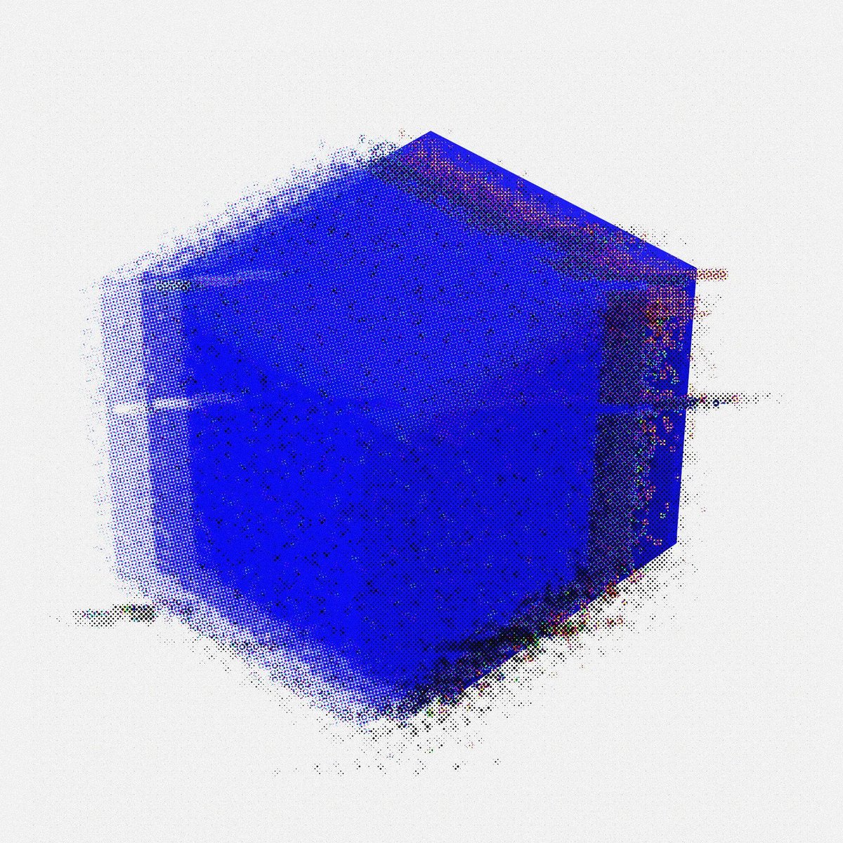 Base 블록체인을 나타내는 픽셀화된 파란 큐브