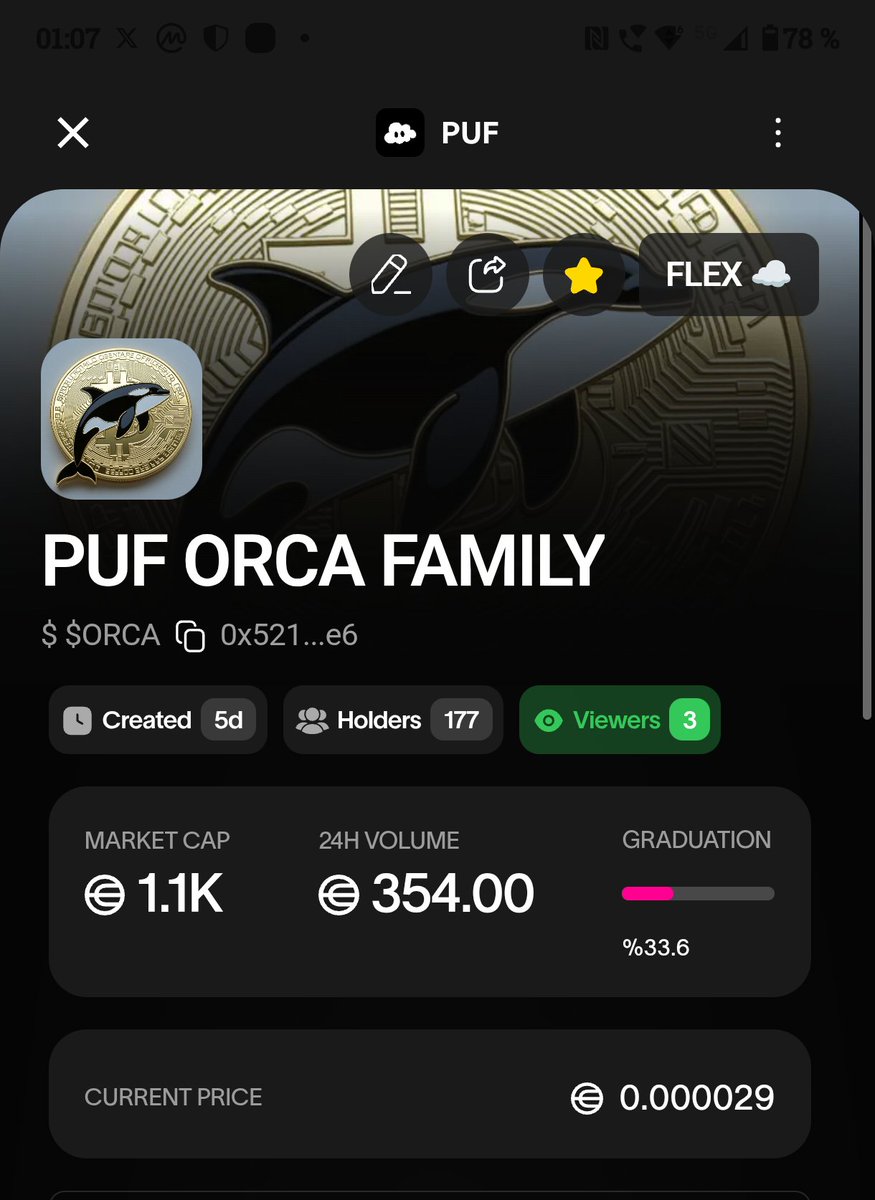 ORCA THE BEST TOKEN ON PUF!!!t.me/puforca. #nolonewhales,#bypuforca,#orcafam,#puforca,#holdorca,#orcatoken,#orcahodl,#memespuf,#wldorca