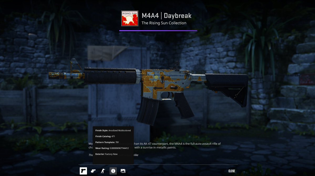 Yiks (@yikspiks) on Twitter photo New #1 M4A4 Daybreak was just crafted by <a href="/Drututt/">Maks Przychodzień</a> using the #1 Tec-9 Terrace! it beats the old one by a zero! it is never getting beaten.
▪️0.0000069▪️ New #1 M4A4 Daybreak was just crafted by <a href="/Drututt/">Maks Przychodzień</a> using the #1 Tec-9 Terrace! it beats the old one by a zero! it is never getting beaten.
▪️0.0000069▪️