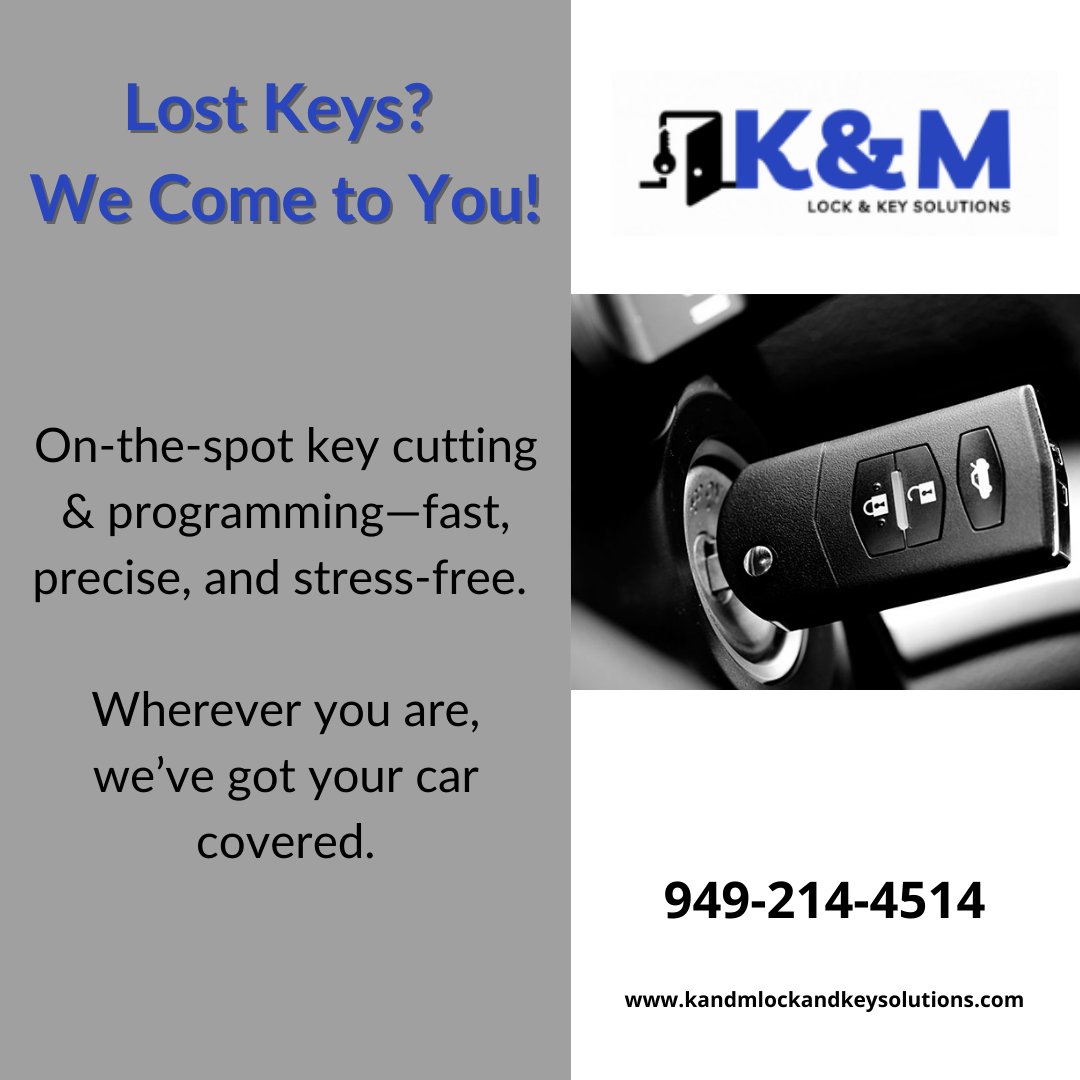 KandM_Lock's tweet image. Your car keys, done right—wherever you are! 🚙 From lost keys to spares, we deliver fast and precise cutting on the spot.
#CarKeyExperts #OnSiteLocksmith #AutoSecurity #FastKeys