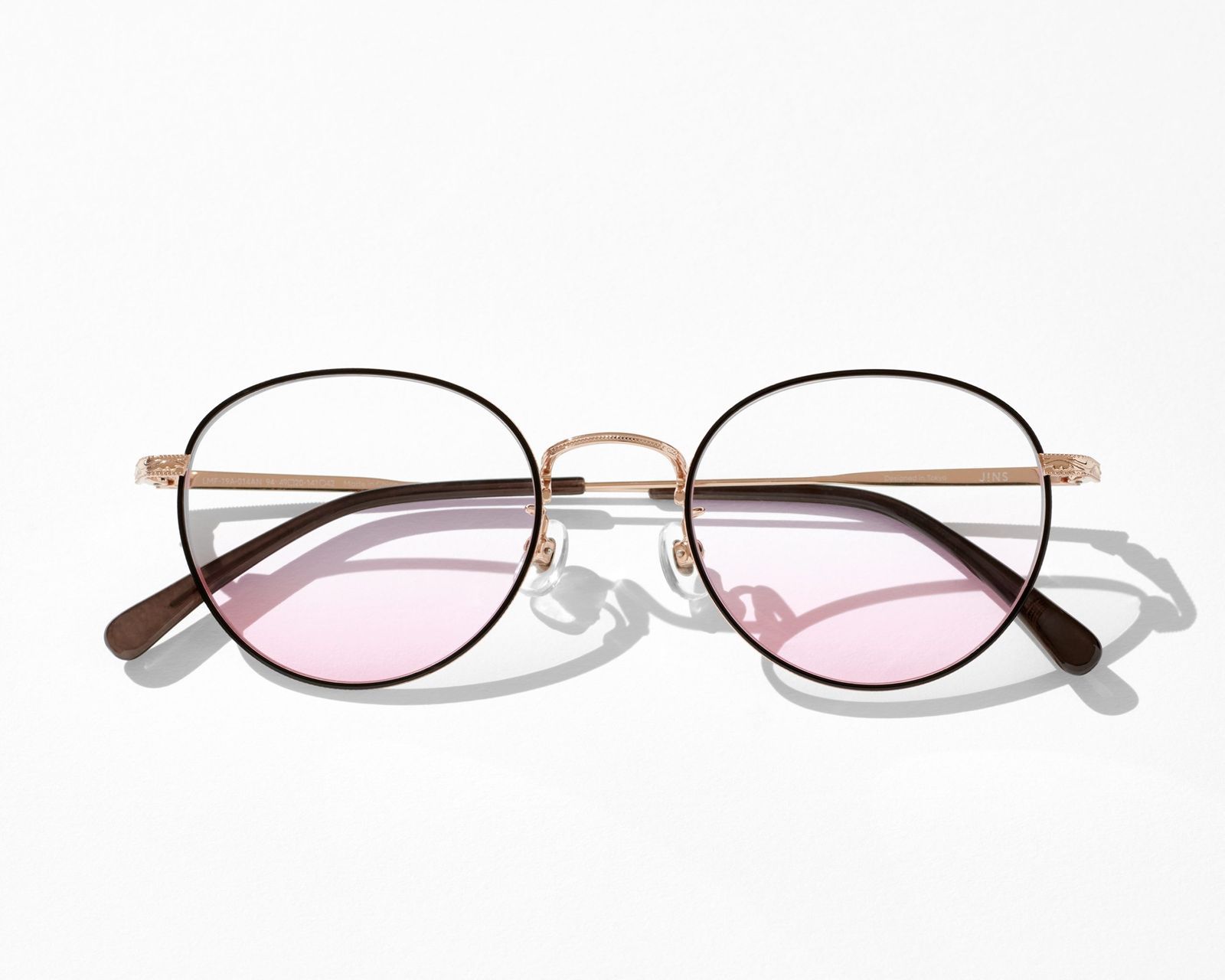 JINS Modern Rim l 【度なし】チーク レンズ ボルドー Jins Modern Rim Metal チークカラーボルドー チークレンズ