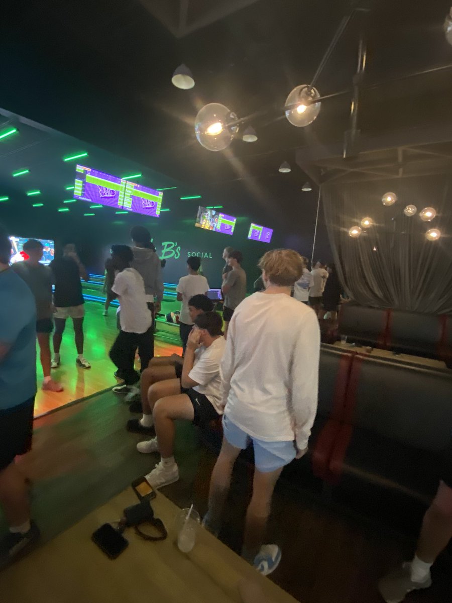 Team bonding at the bowling alley!  #KrumFootball