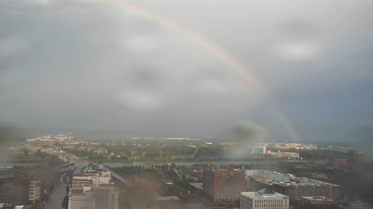 A rainbow to finish off the heavy rain in Omaha, and the recent stretch of  hot days. We are on to fall-like weather now :)