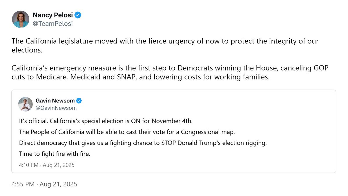 Trump is trying to cheat to win the House with rigged Texas maps — but California Democrats will stop him! Join us! -NP